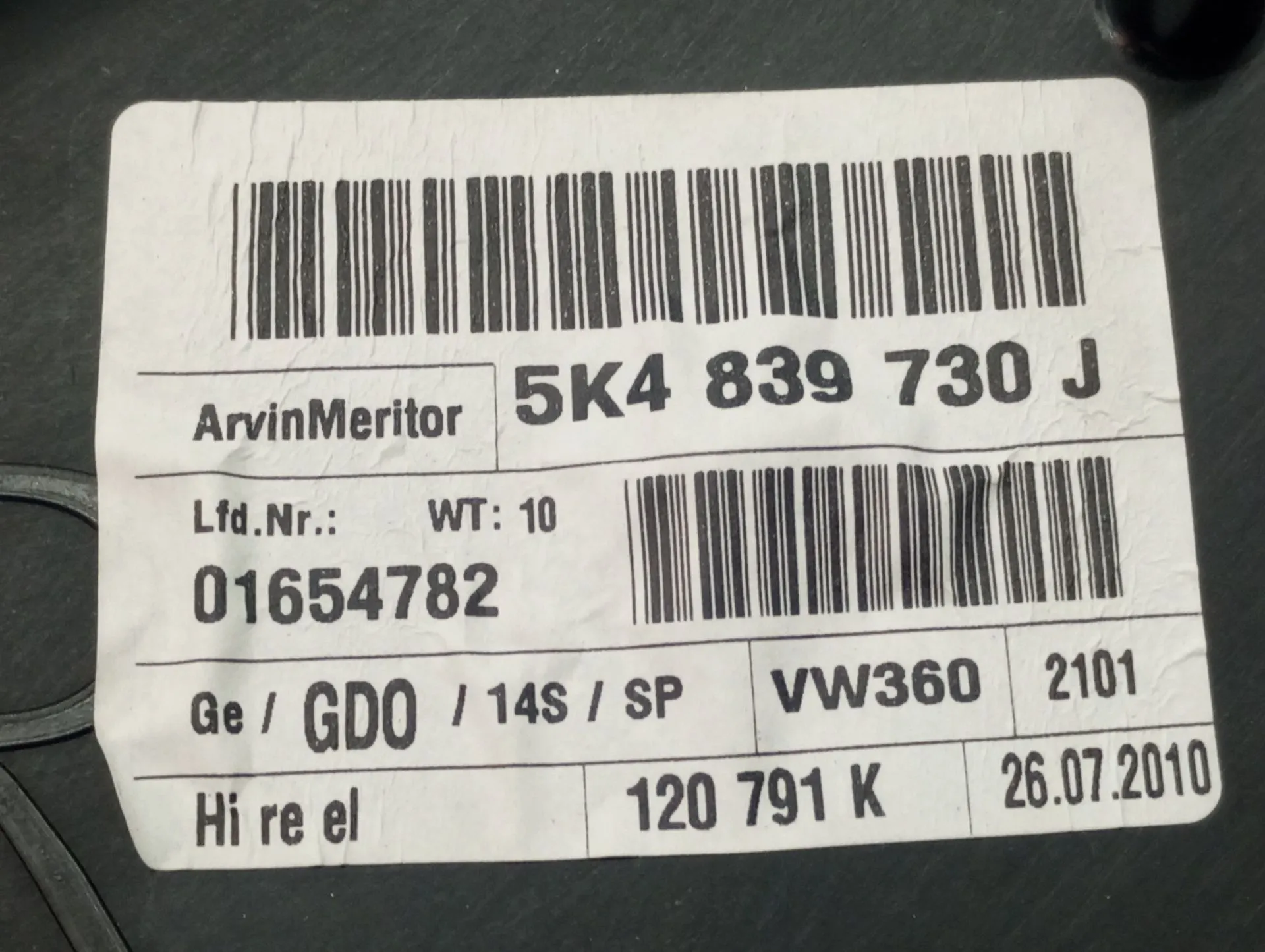 Elevalunas trasero derecho VOLKSWAGEN Golf VI (5K1) Imagem-2