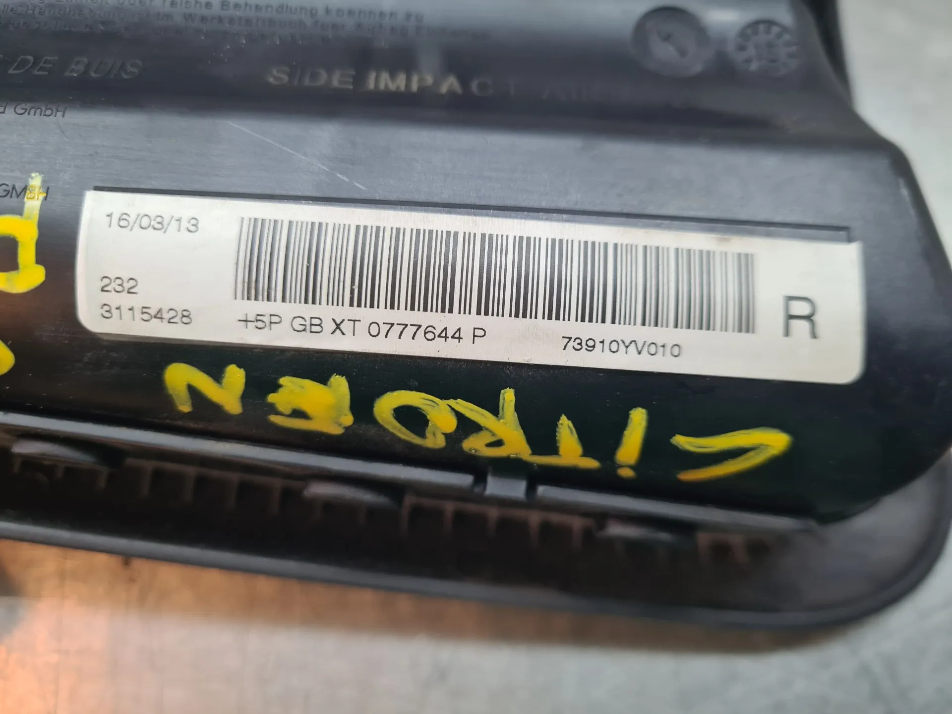 Airbag  Droite CITROËN C1 (PM_, PN_) Imagem-4