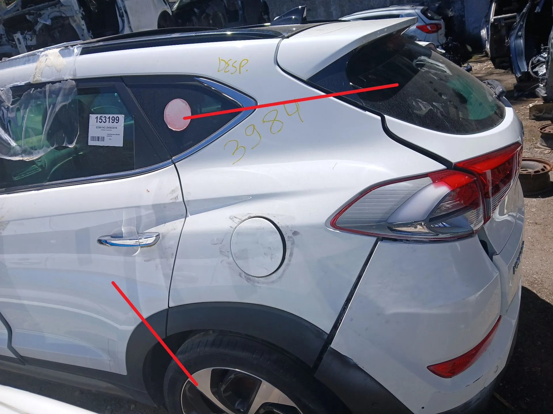 Painel trás esquerdo HYUNDAI Tucson (TL)