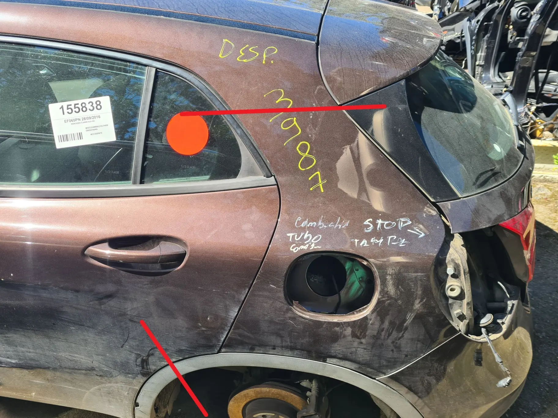 Left rear quarter panel MERCEDES-BENZ GLA (X156)