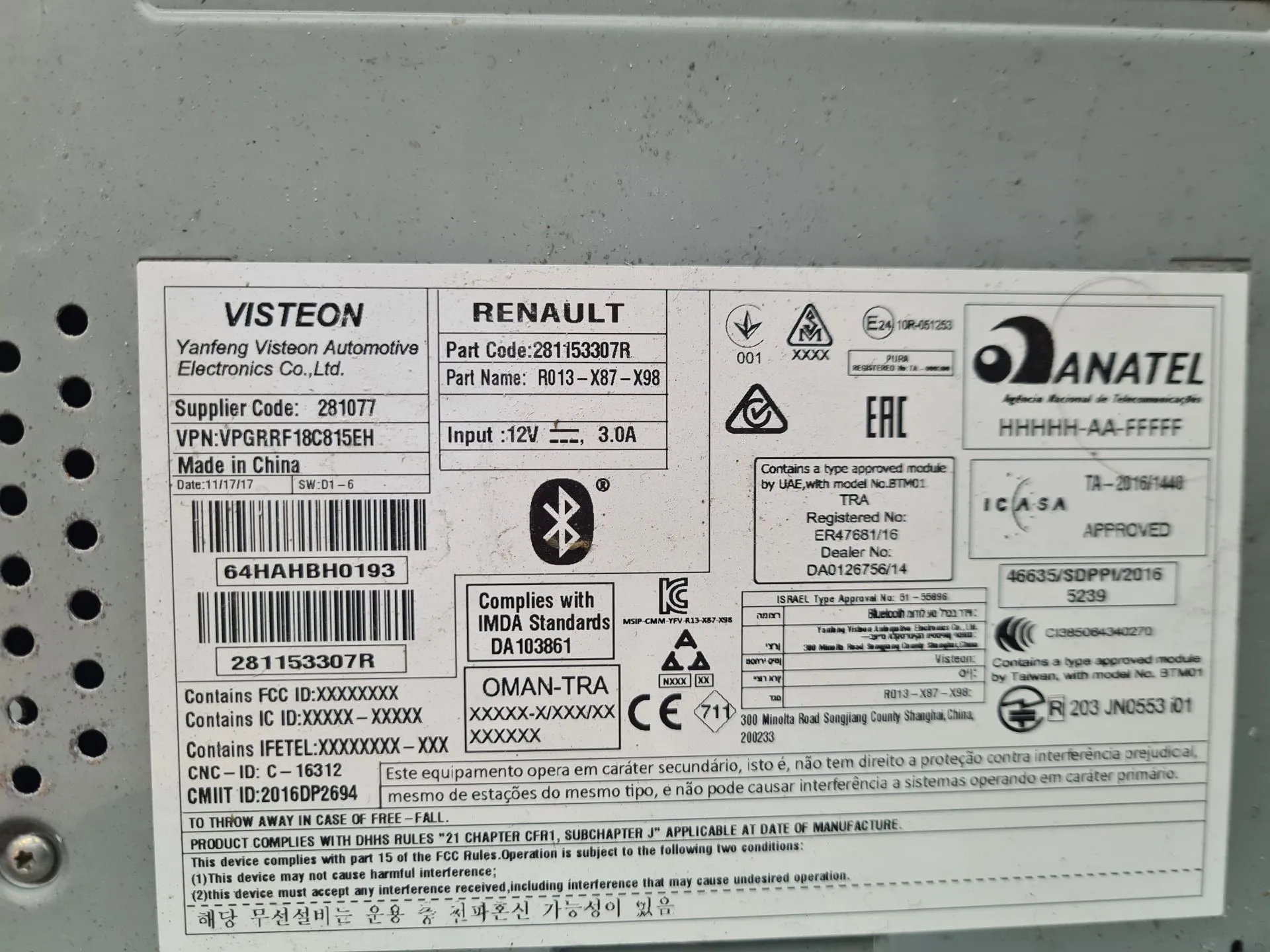 Car radio RENAULT Clio IV (BH_) Imagem-5