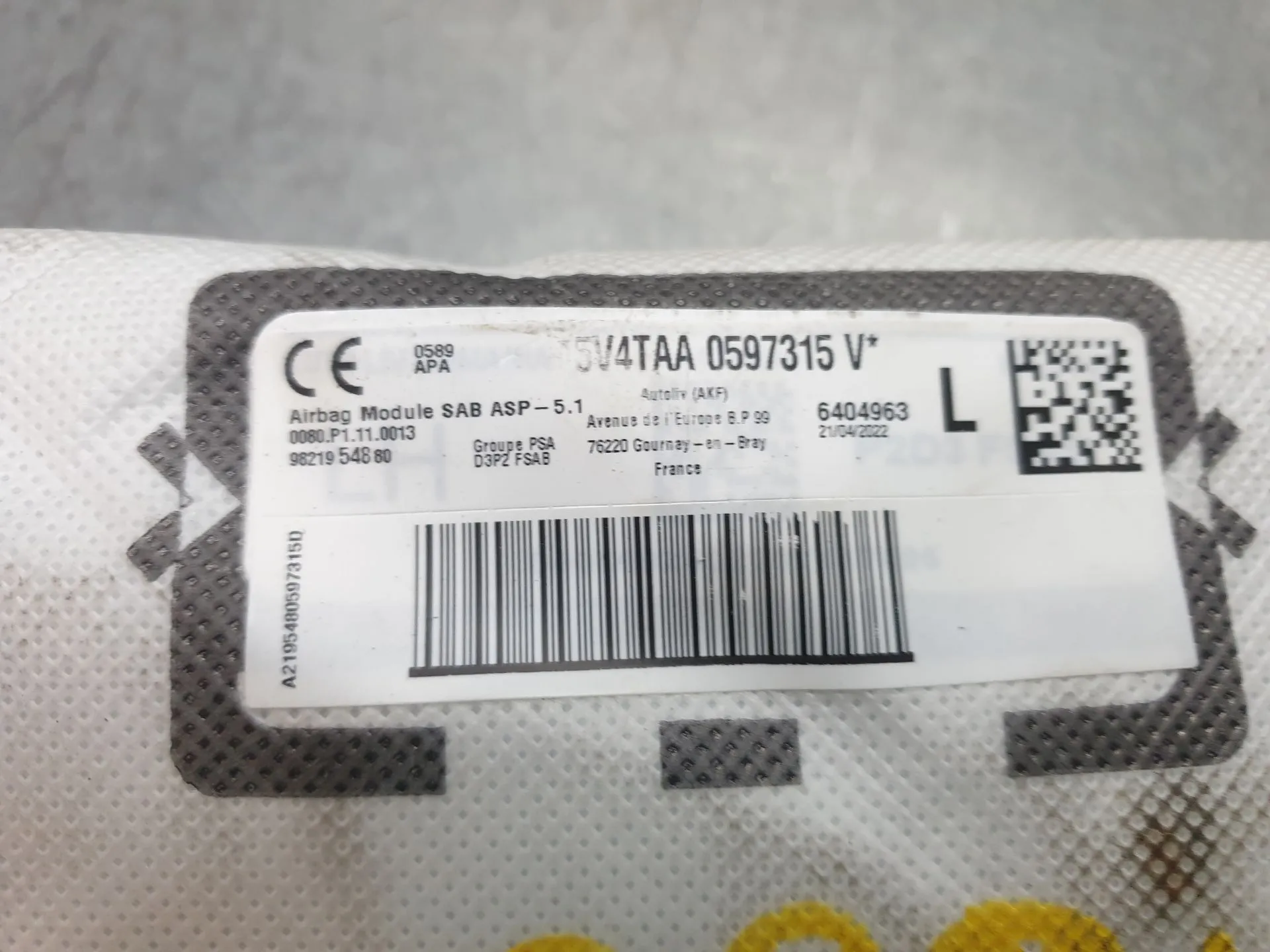 Airbag banco esquerdo PEUGEOT 208 II Imagem-1