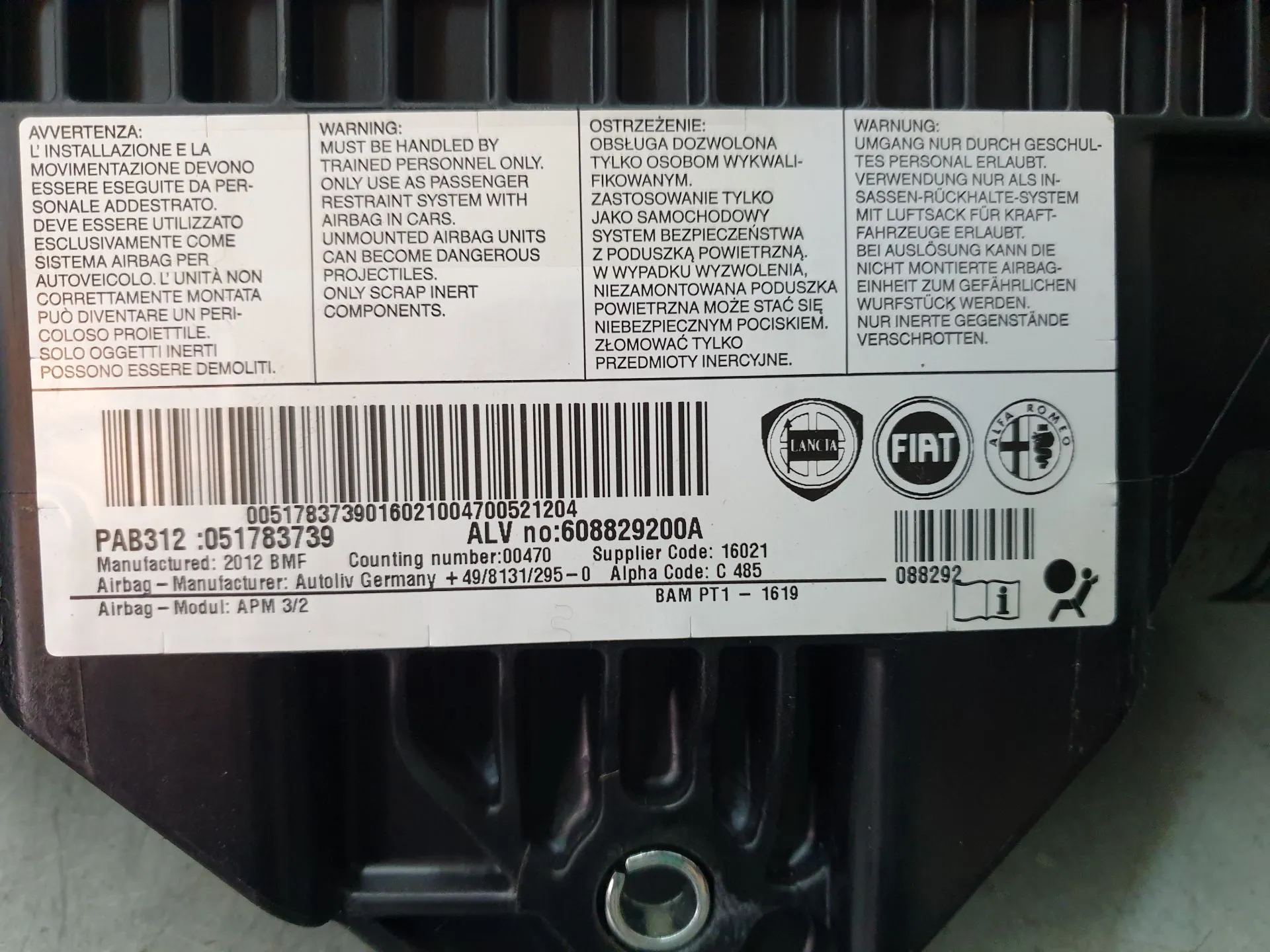 Airbag Passeggero FIAT 500 (312_) Imagem-5