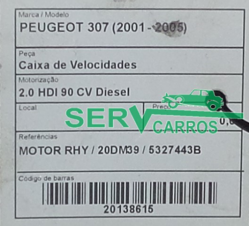 Caixa de velocidades manual PEUGEOT 307 (3A/C) Imagem-3