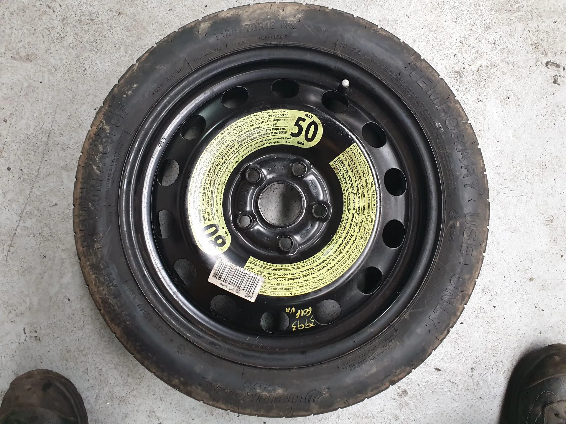 Ruota di scorta VOLKSWAGEN Golf VII (5G1, BQ1, BE1, BE2)