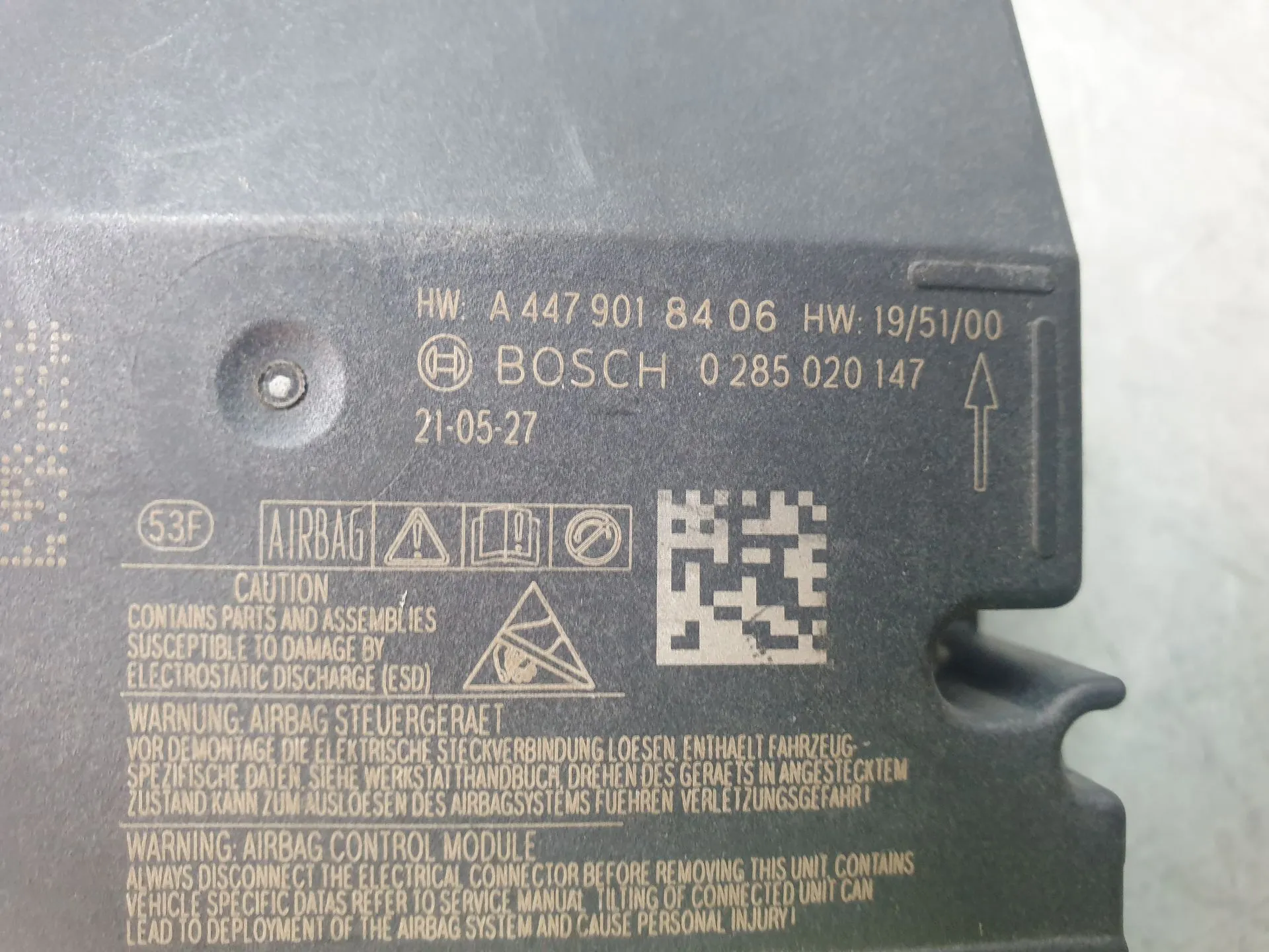Centralina airbag MERCEDES-BENZ Vito (W447) Imagem-3