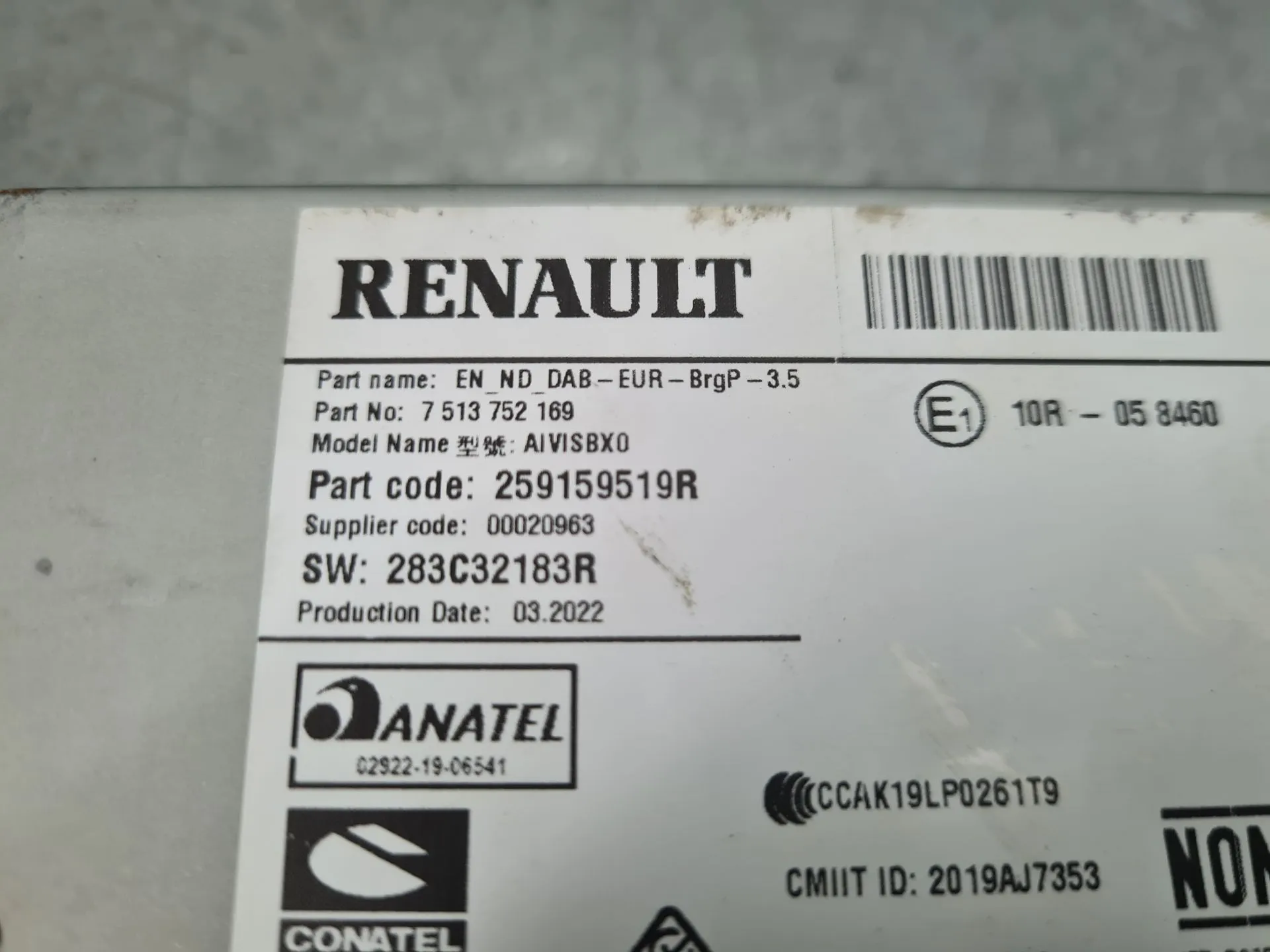 Rádio / auto-rádio RENAULT Megane IV Grandtour (K9A/M_) Imagem-7