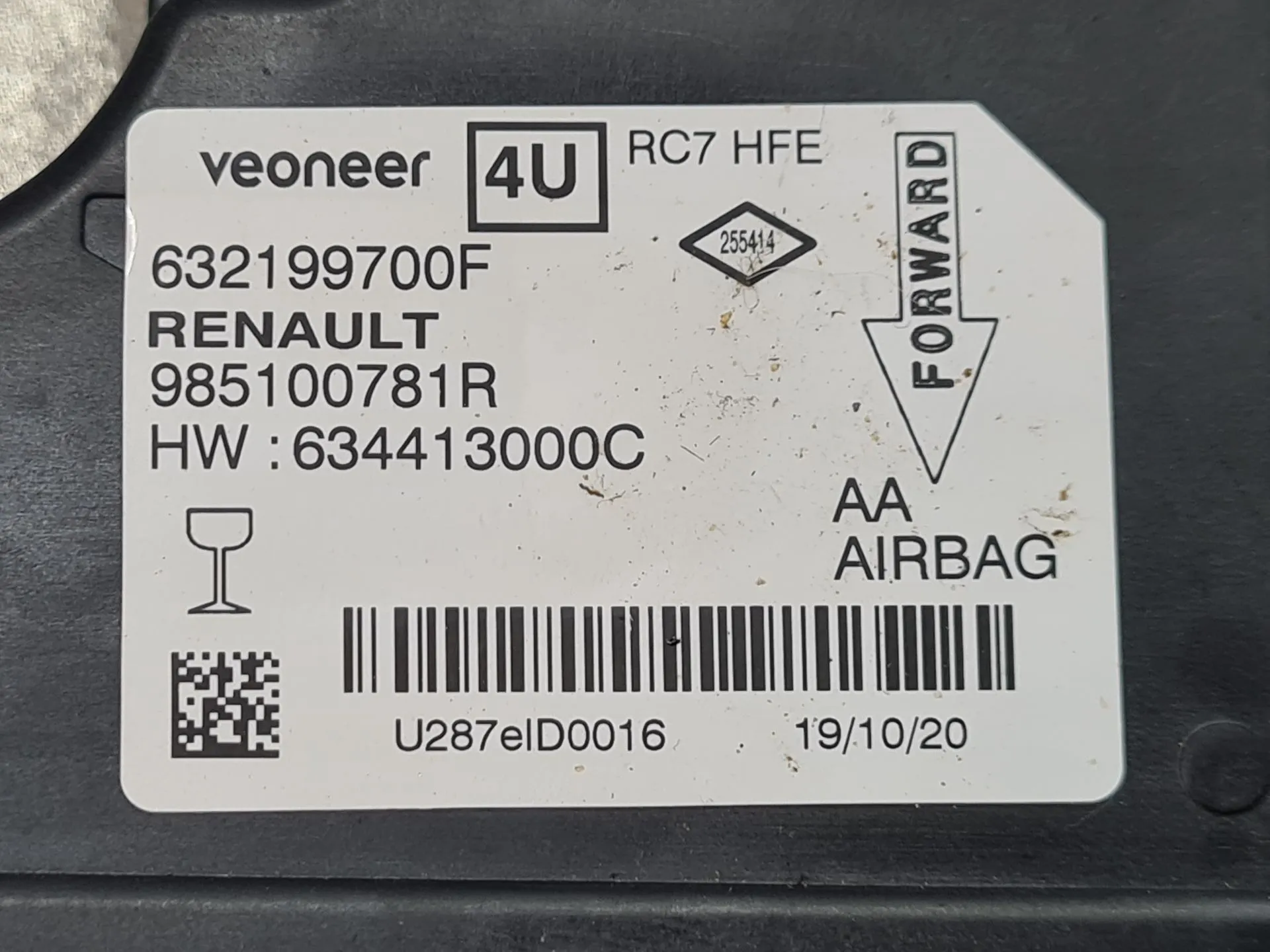 Centralina airbag RENAULT Kadjar (HA_, HL_) Imagem-3