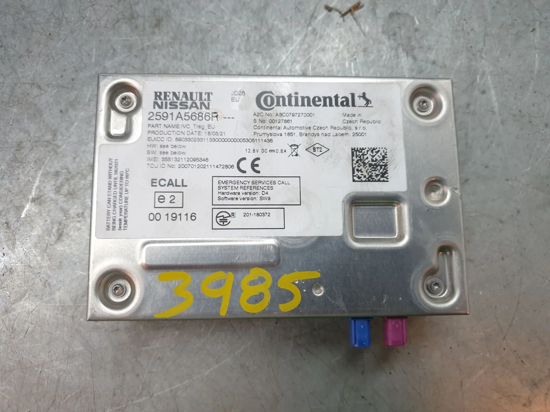Module générique RENAULT Megane IV (B9A/M_)