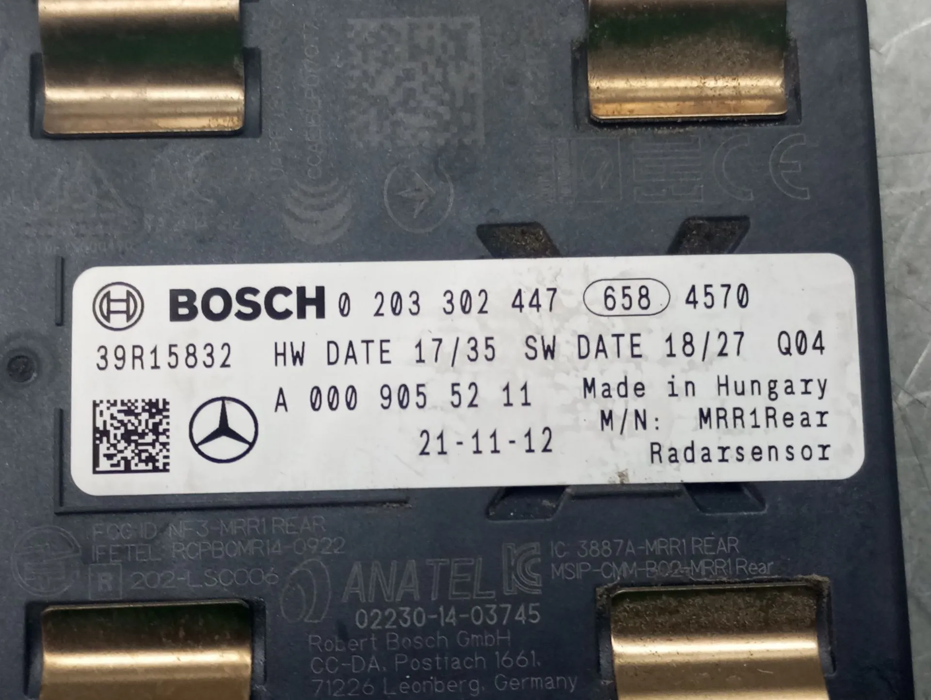 Sensor de radar MERCEDES-BENZ Classe B (W247) Imagem-3