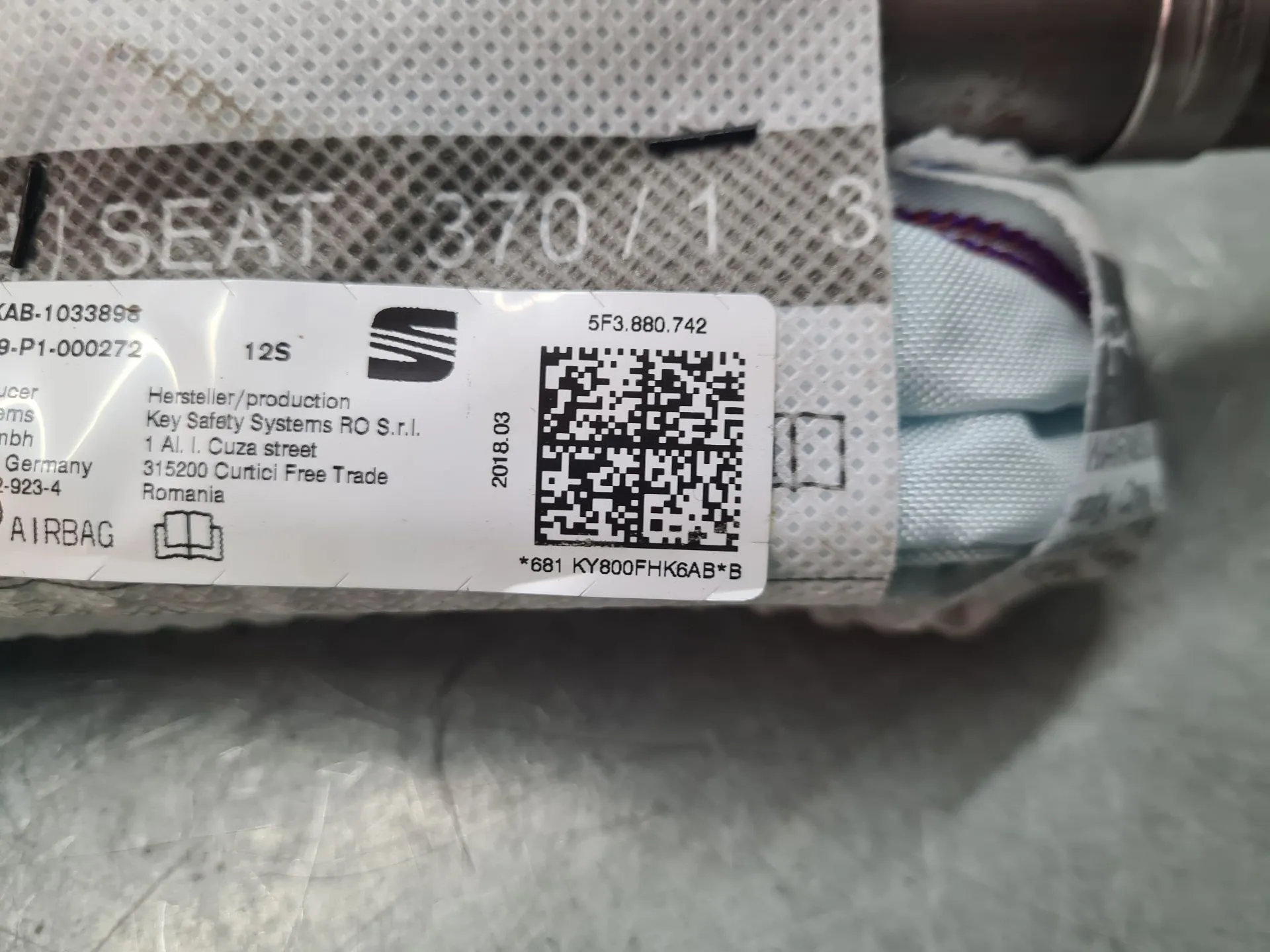 Airbag a Tendina Destra SEAT Leon SC (5F5) Imagem-3