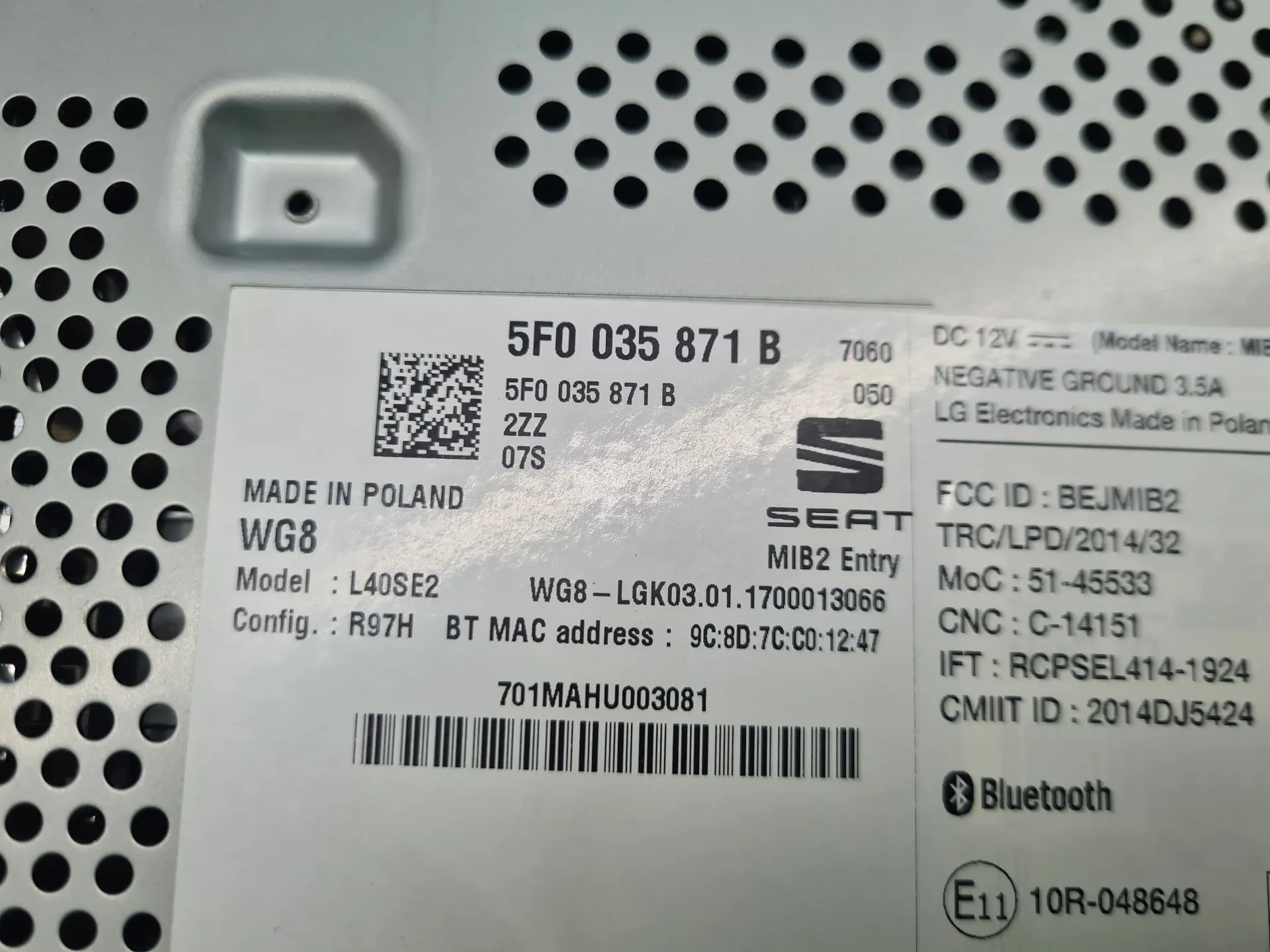 Car radio SEAT Ibiza IV (6J5, 6P1) Imagem-5