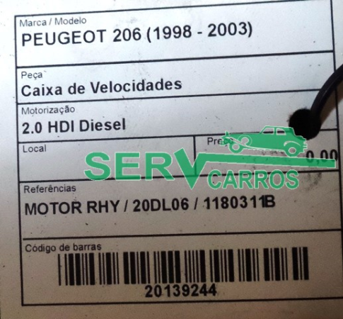 Caja de cambios manual PEUGEOT 206 (2A/C) Imagem-1