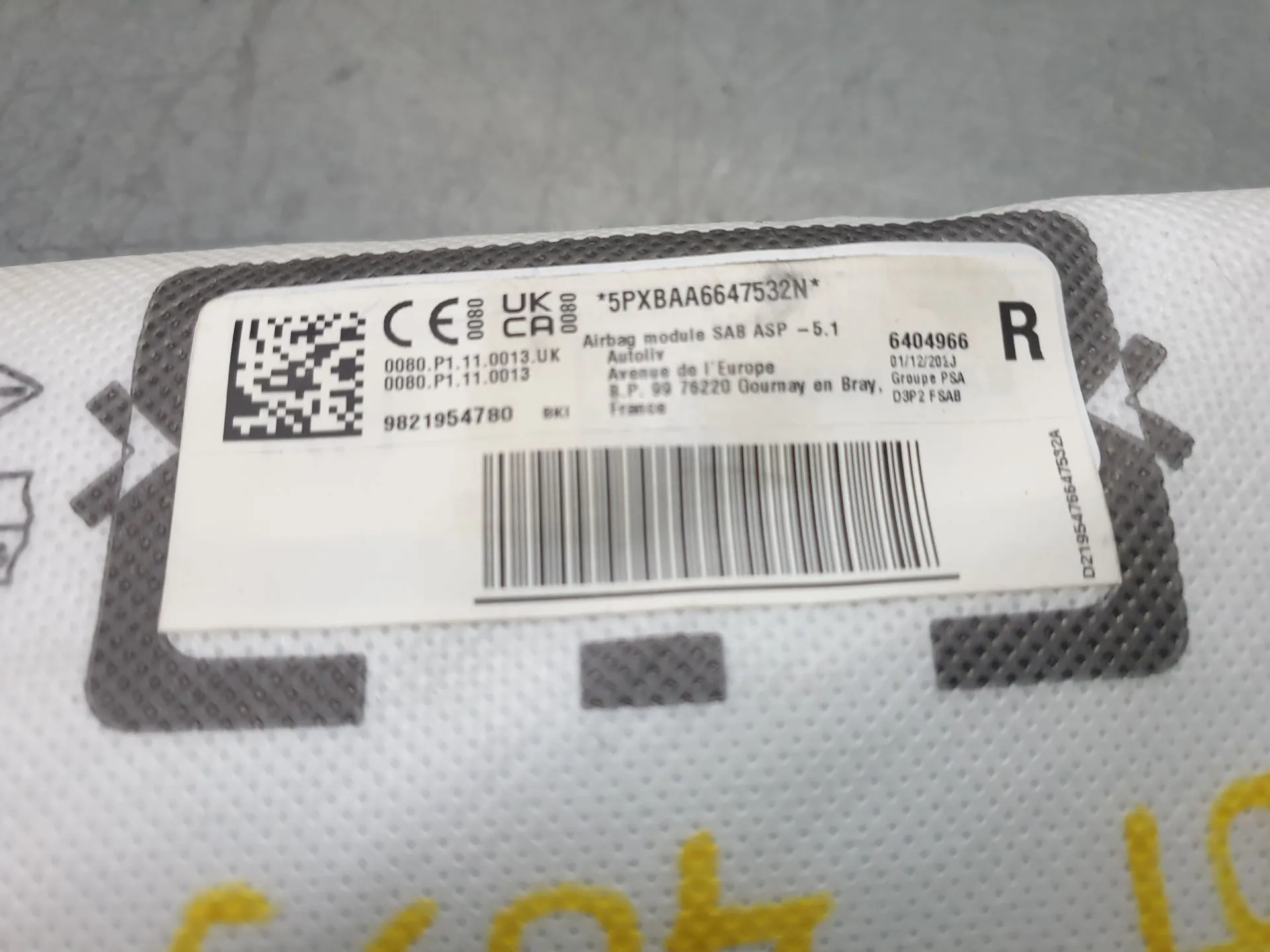 Airbag banco direito PEUGEOT 208 II Imagem-1