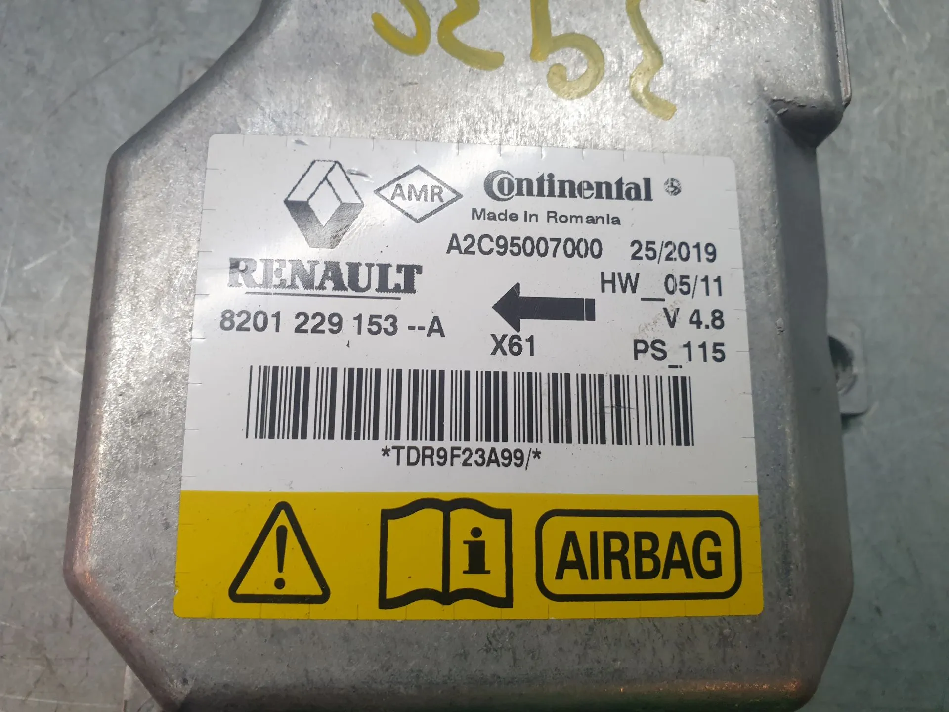 Airbag control unit / ECU Airbag RENAULT Kangoo Express (FW0/1_) Imagem-3