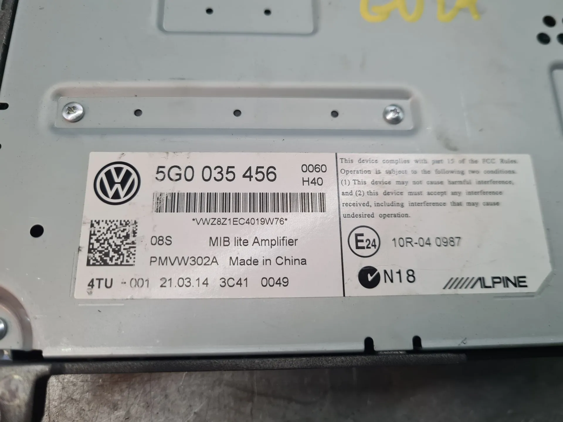 Amplificador de colunas VOLKSWAGEN Golf VII (5G1, BQ1, BE1, BE2) Imagem-4