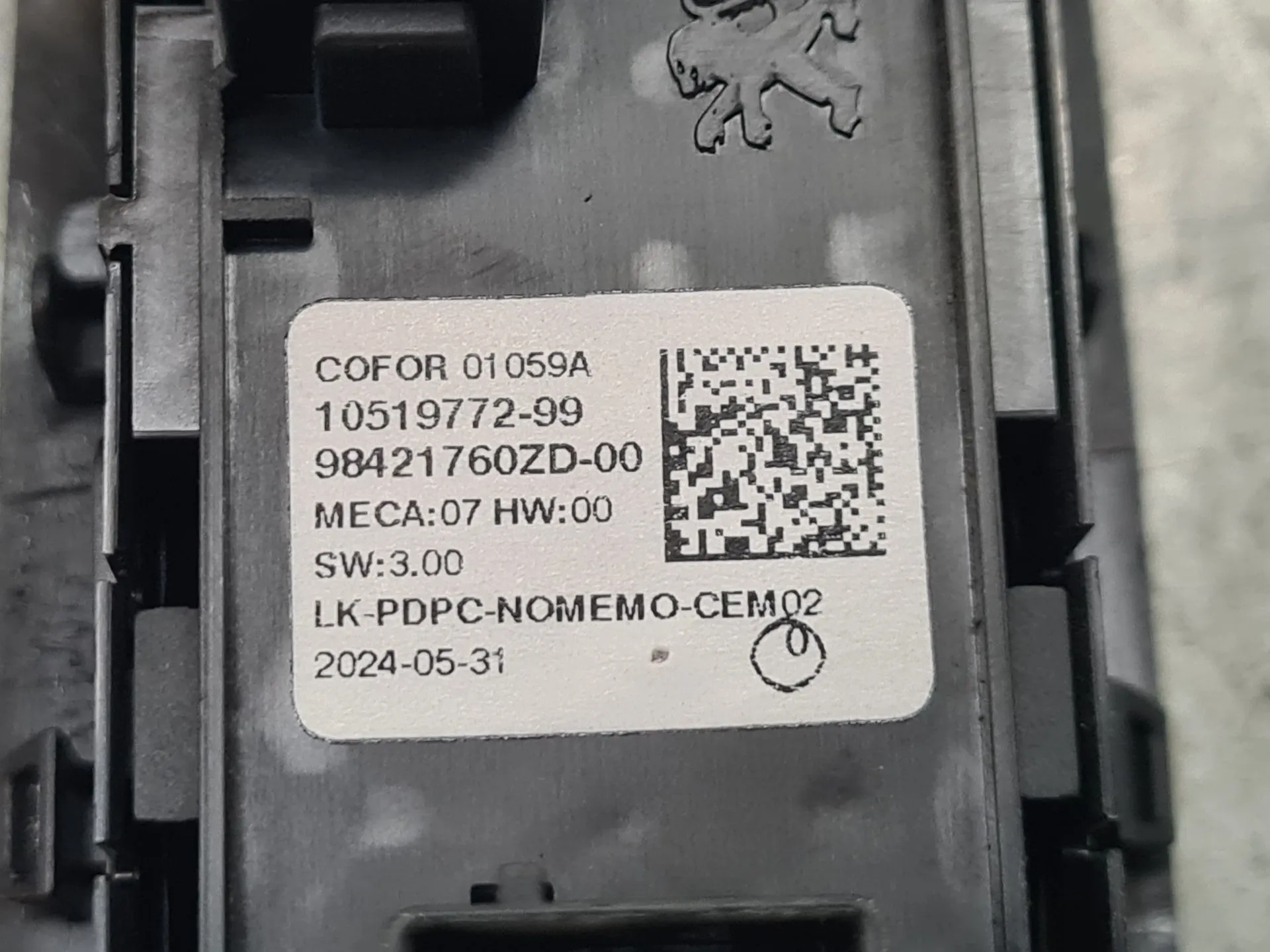 Mando / interruptor elevalunas delantero izquierdo PEUGEOT Rifter Imagem-5