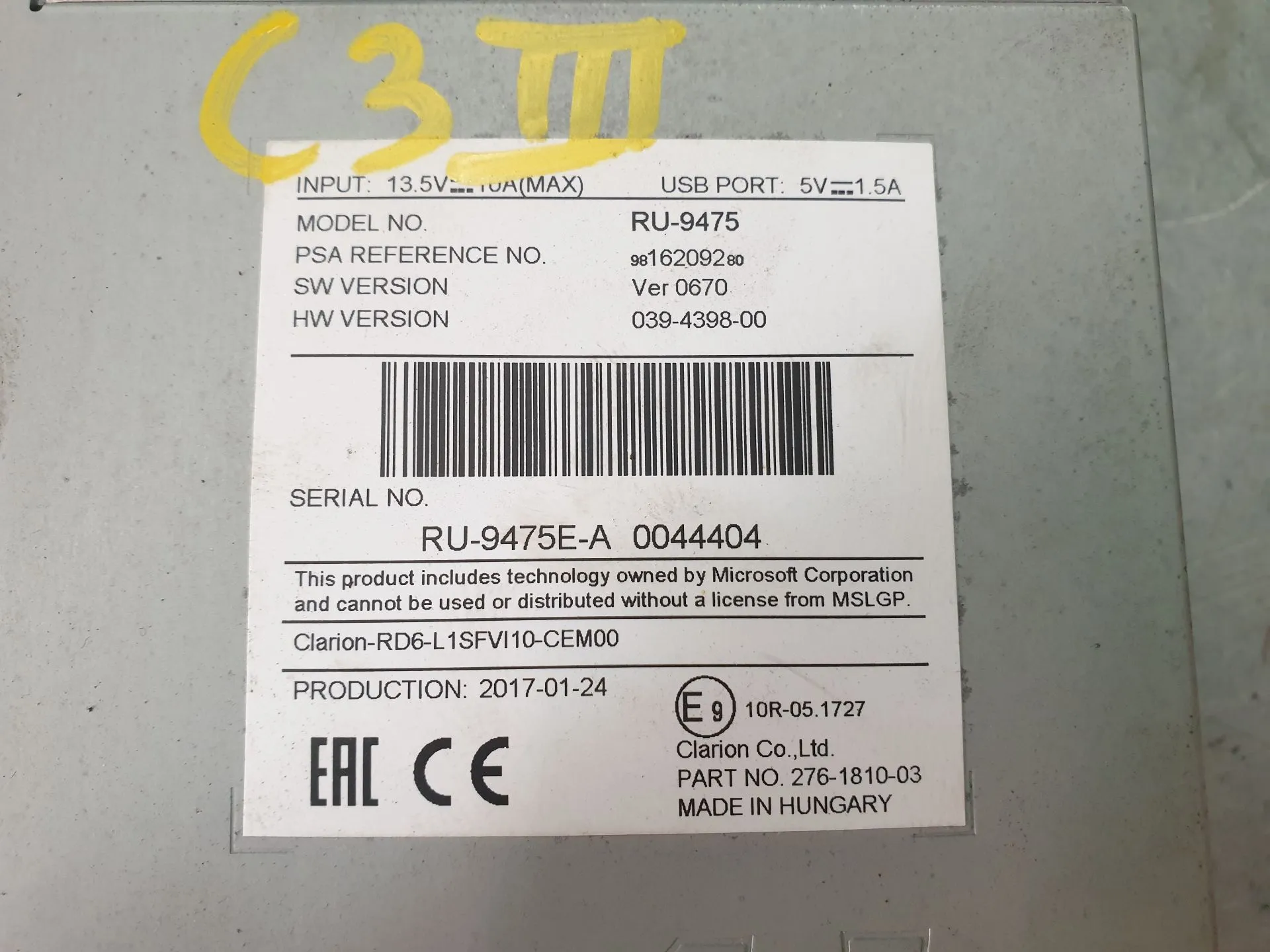 Kit Auto-rádio CITROËN C3 III (SX) Imagem-10
