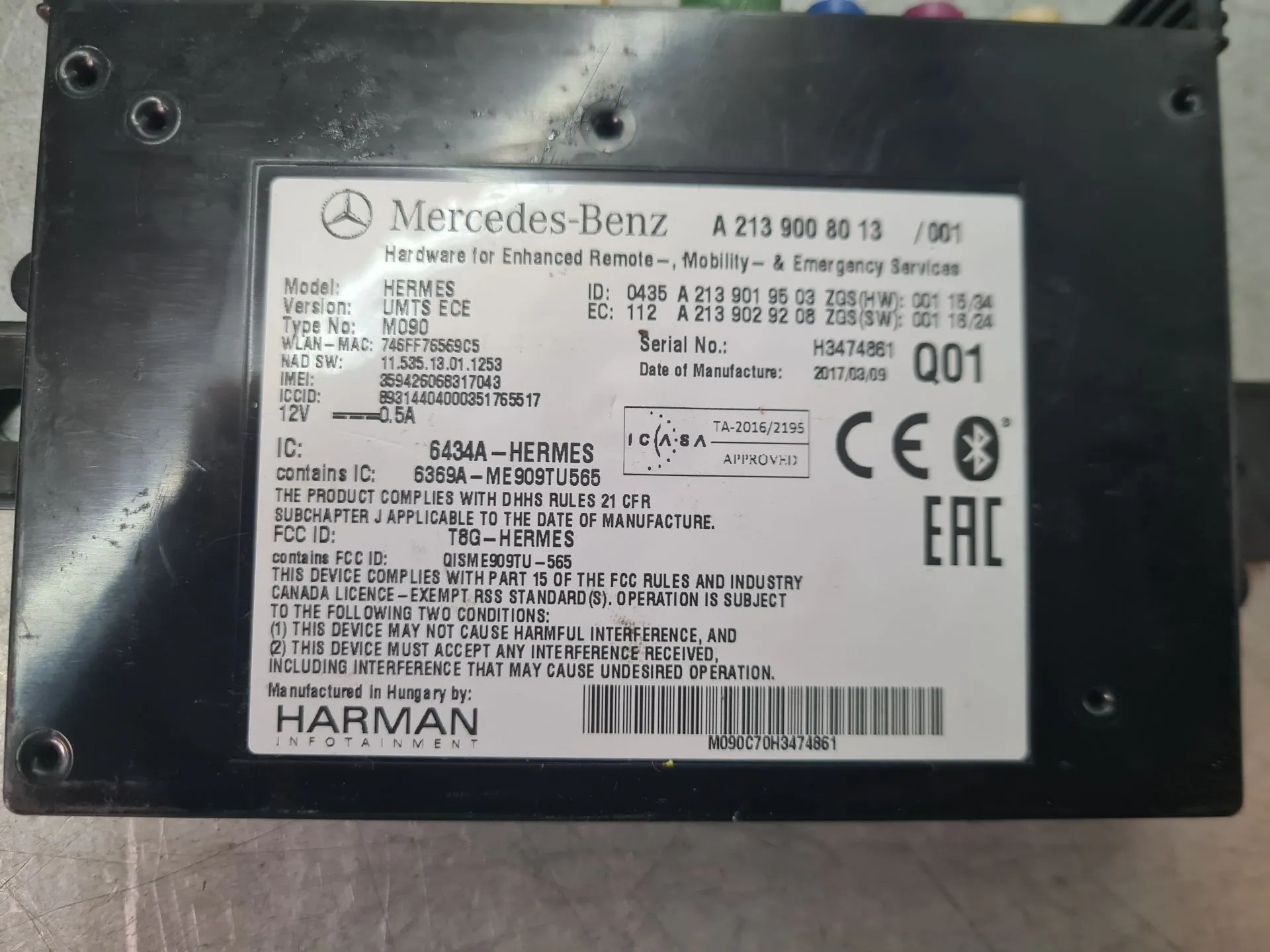 Módulo bluetooth MERCEDES-BENZ Classe C Coupé (C205) Imagem-3