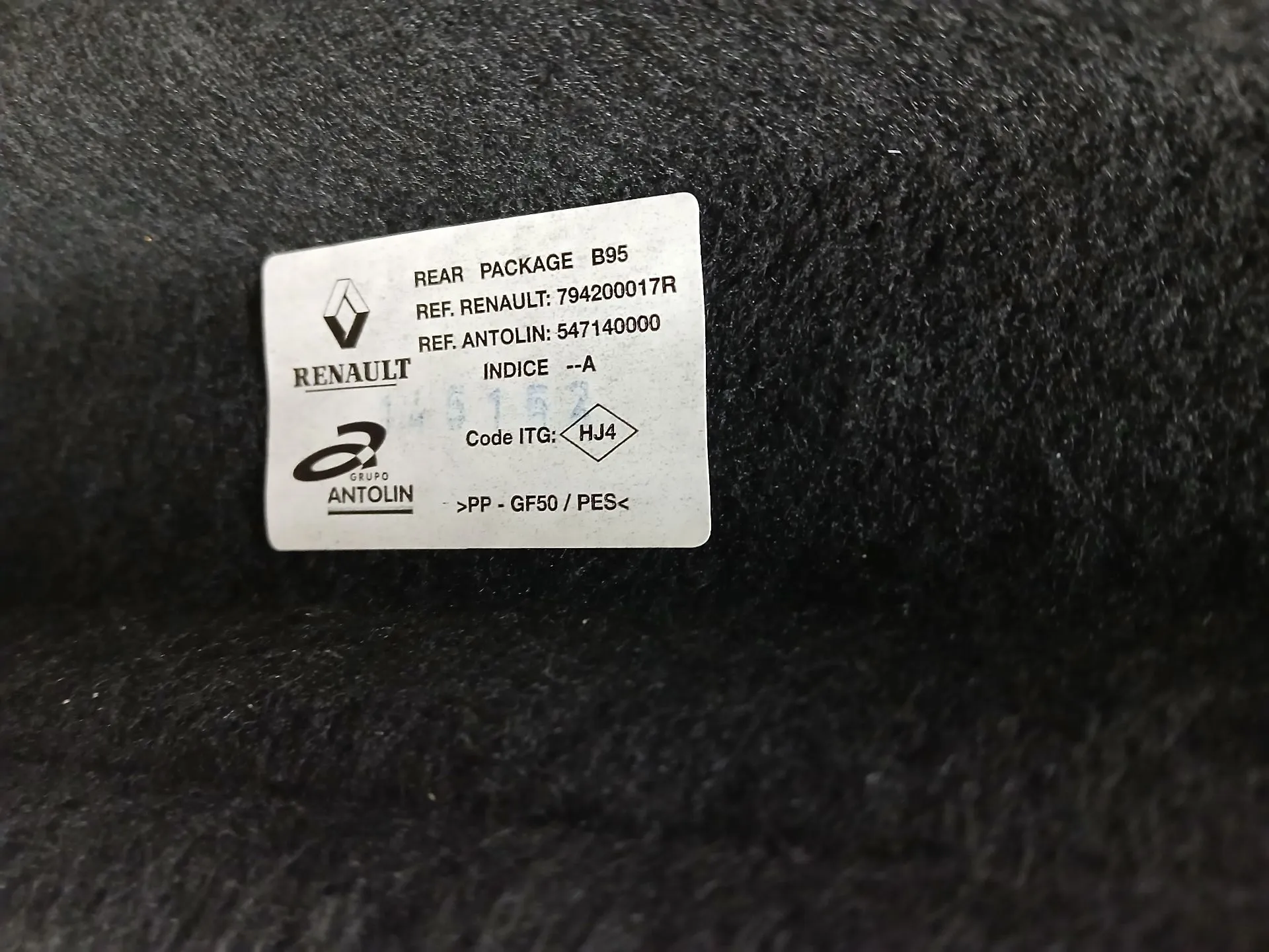 Bandeja trasera / tapa del maletero RENAULT Megane III (BZ0_) Imagem-2