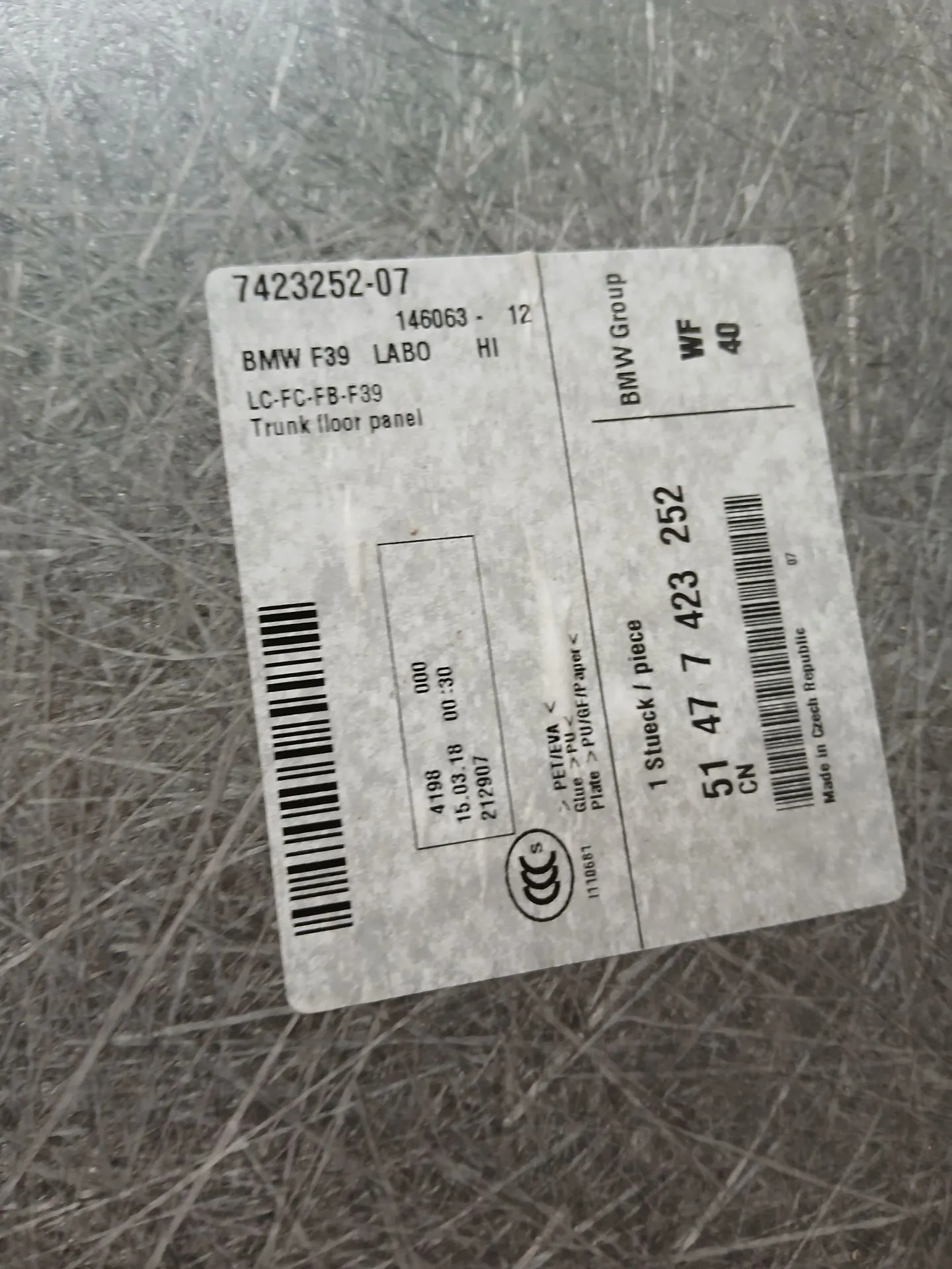 Trunk floor cover BMW X2 (F39) Imagem-2