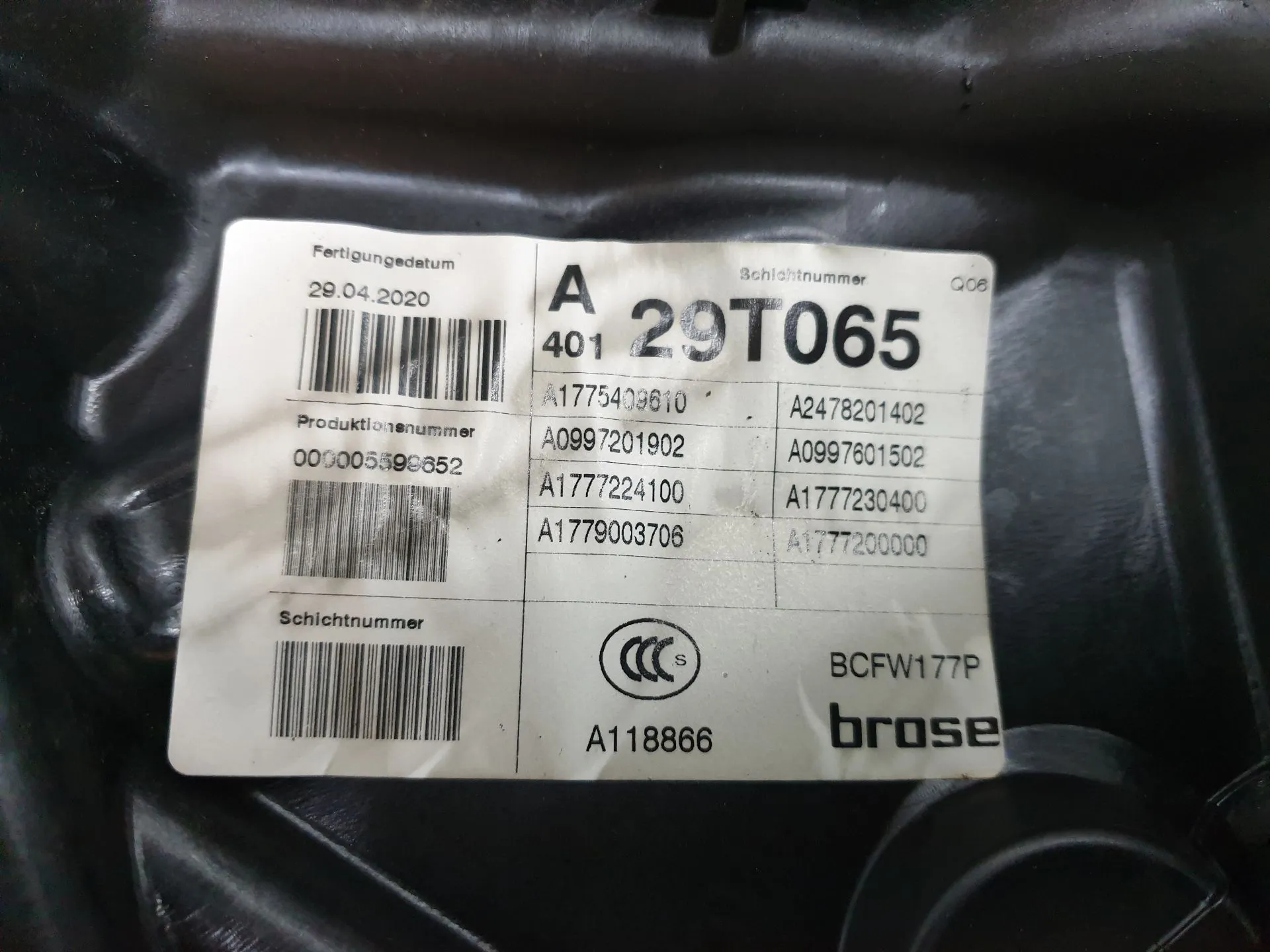 Lève-vitre avant gauche MERCEDES-BENZ Classe A (W177) Imagem-3