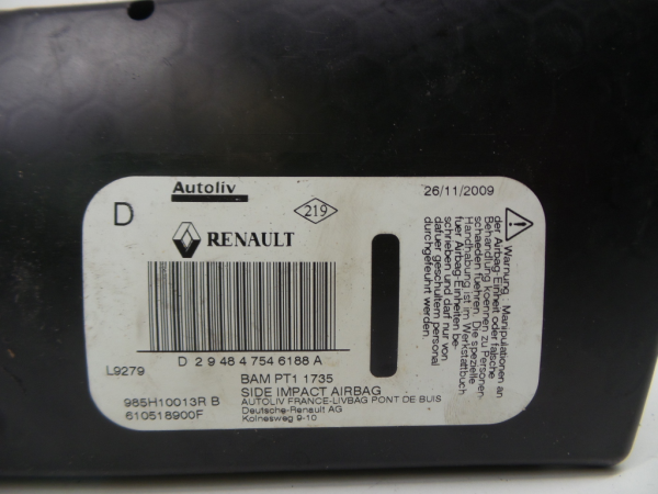 Airbag banco direito RENAULT Megane III Coupé (DZ0/1_) Imagem-1