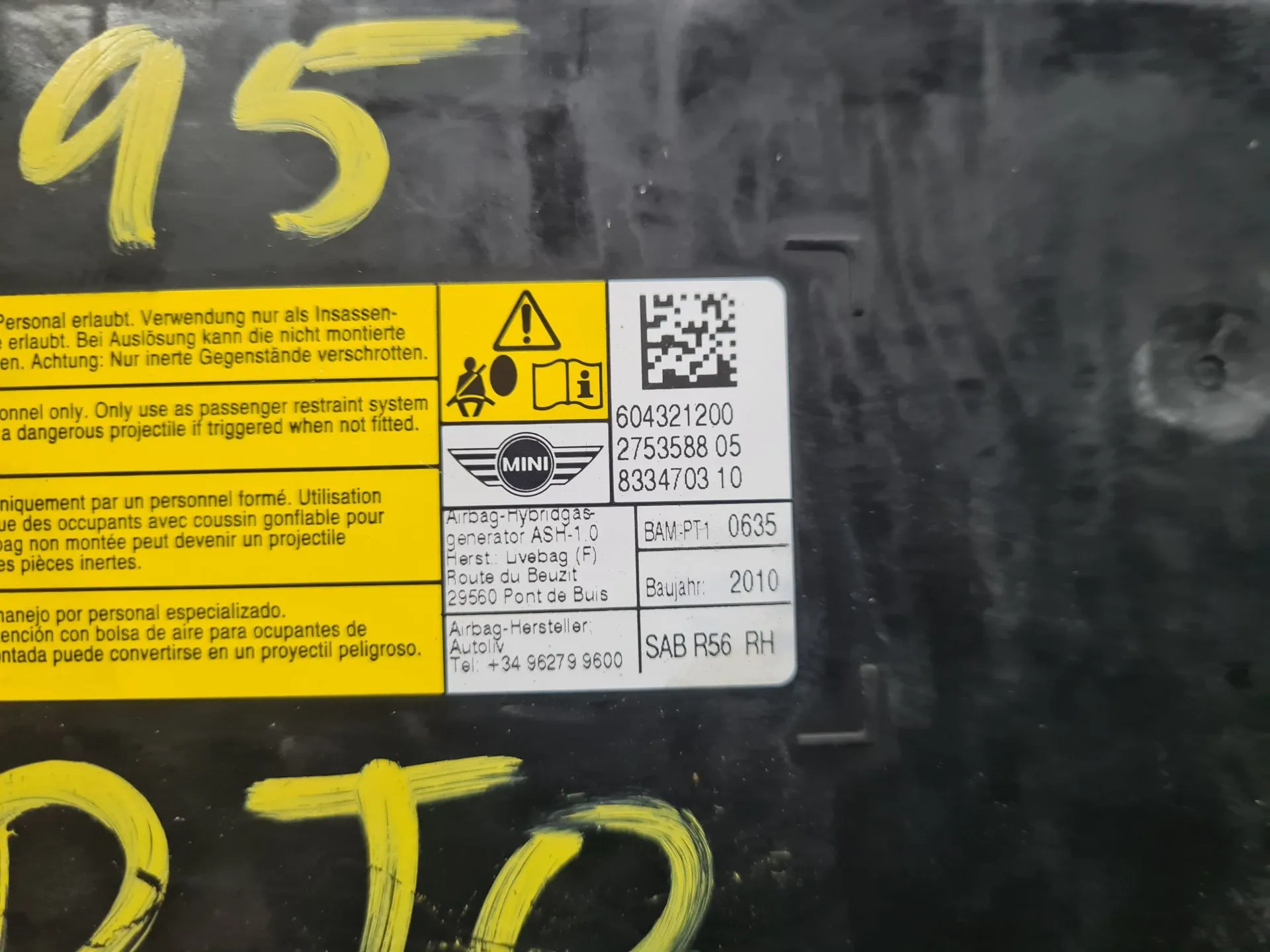 Airbag Destro MINI Mini Coupé (R58) Imagem-2