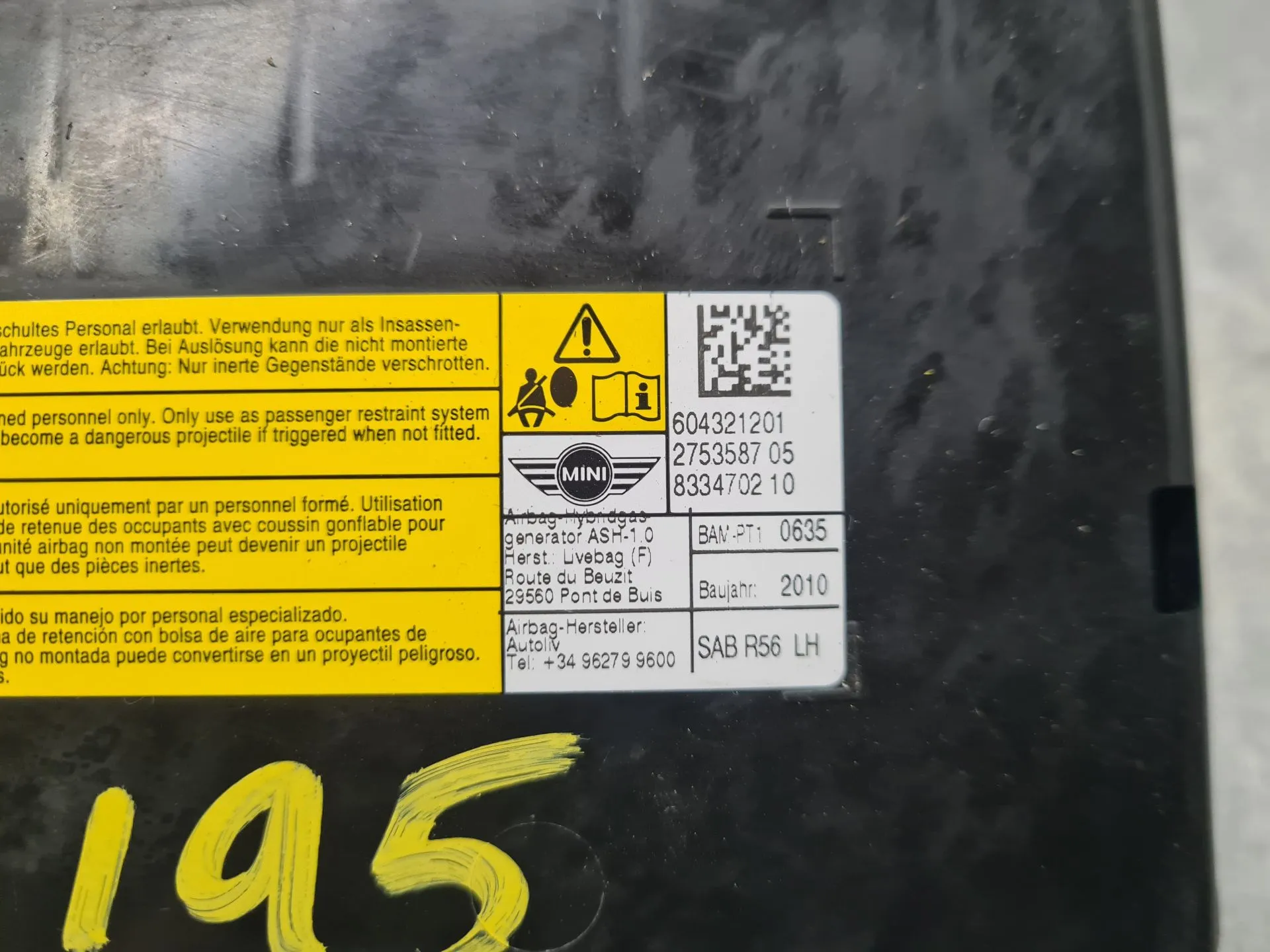 Airbag Sinistro MINI Mini Coupé (R58) Imagem-2