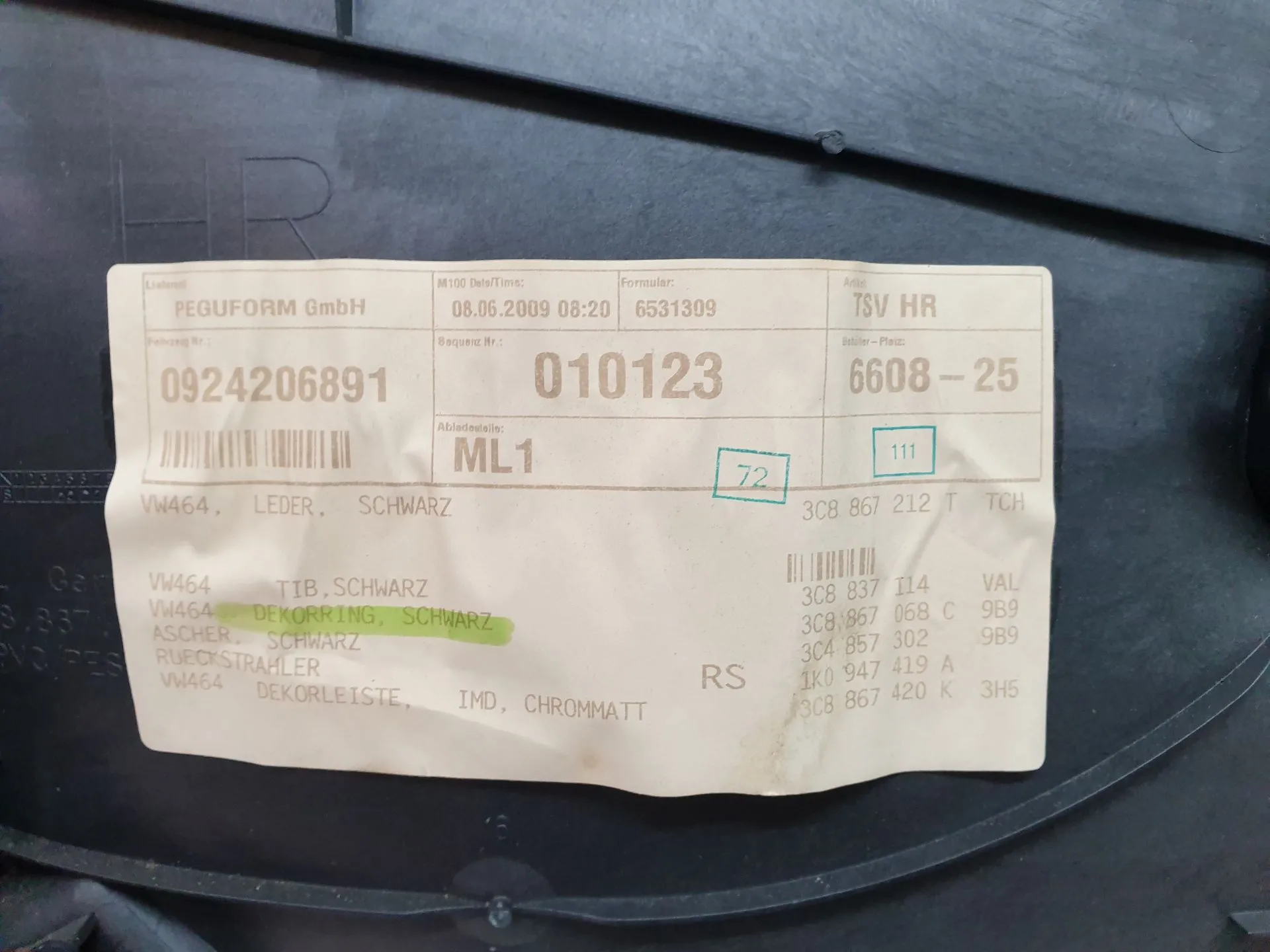 Panel puerta trasero derecho VOLKSWAGEN Passat CC (357) Imagem-2