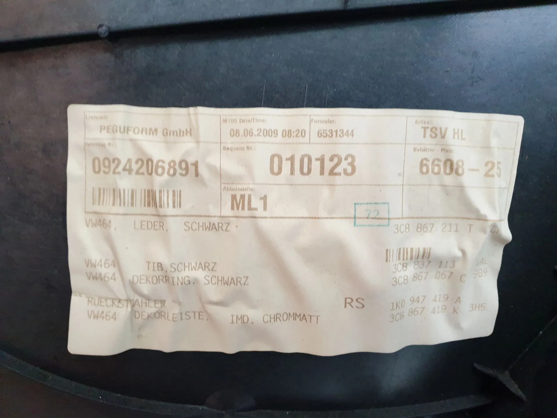 Panel puerta trasero izquierdo VOLKSWAGEN Passat CC (357) Imagem-1