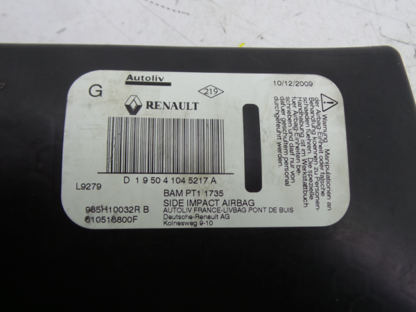 Airbag banco esquerdo RENAULT Megane III (BZ0_) Imagem-2