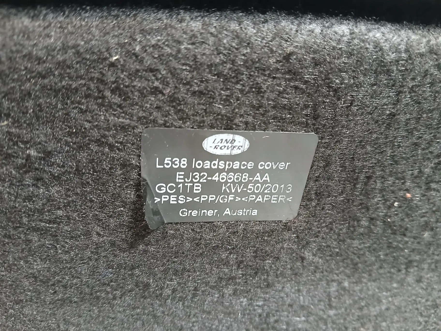 Chapeleira / tampo da mala LAND ROVER Range Rover Evoque (L538) Imagem-2