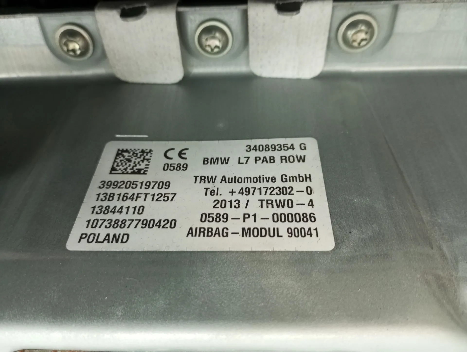 Airbag passageiro BMW 3 Gran Turismo (F34) Imagem-1