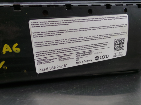 Right Seat Airbag AUDI A6 (4F2, C6) Imagem-2