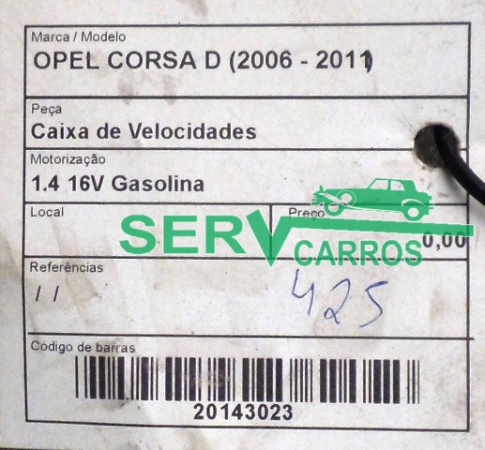 Manual gearbox OPEL Corsa D Imagem-1