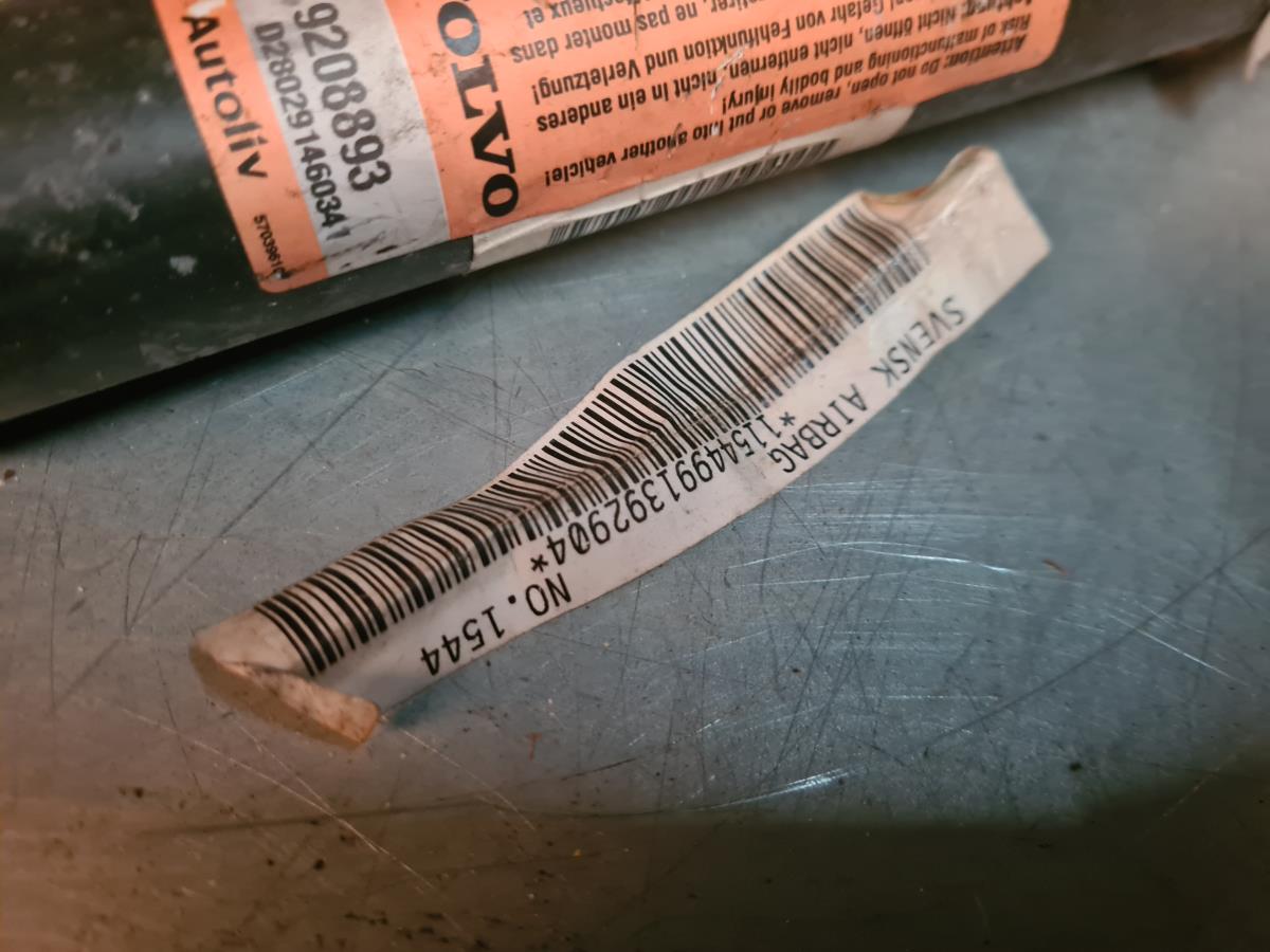 Airbag Cortina Derecho VOLVO S80 I (TS, XY) Imagem-3