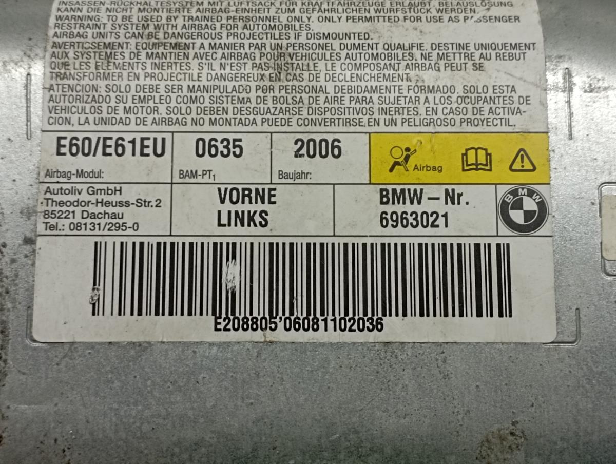 Left Front Side Airbag BMW 5 (E60) Imagem-3