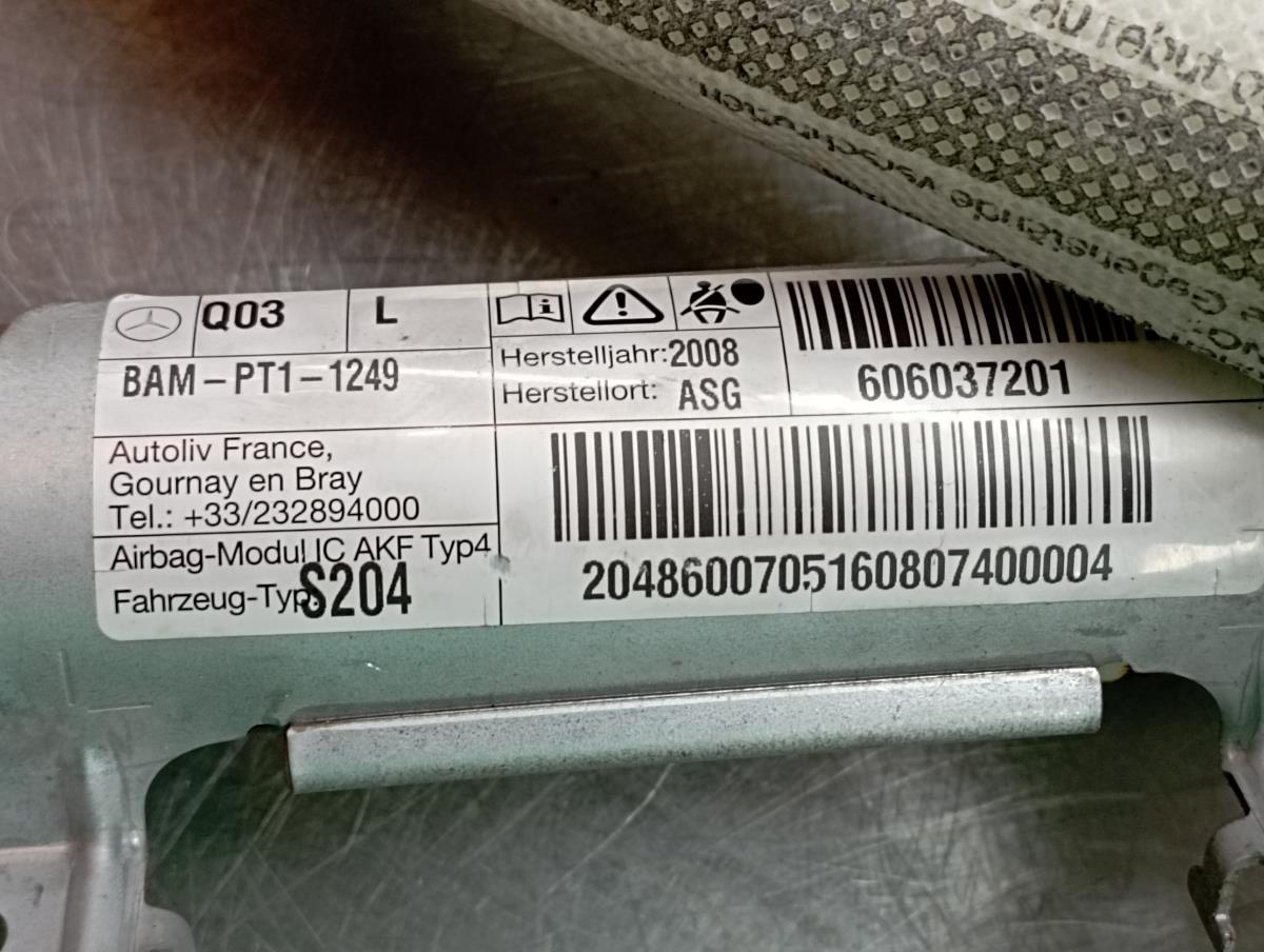 Airbag Cortinha Izquierdo MERCEDES-BENZ Classe C Carrinha (S204) Imagem-2