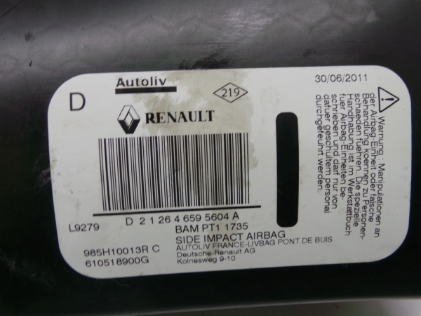 Airbag  Droite RENAULT Megane III (BZ0_) Imagem-2