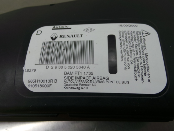 Airbag banco direito RENAULT Megane III Coupé (DZ0/1_) Imagem-3