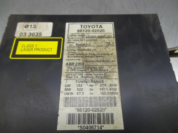 Radio / autorradio TOYOTA Auris Hatchback (_E15_) Imagem-3