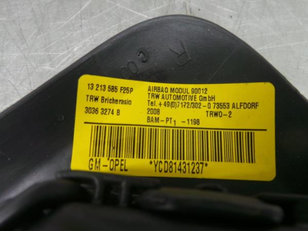 Right Seat Airbag OPEL Corsa D Imagem-3