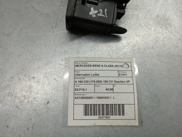 Light switch MERCEDES-BENZ Classe A (W176)