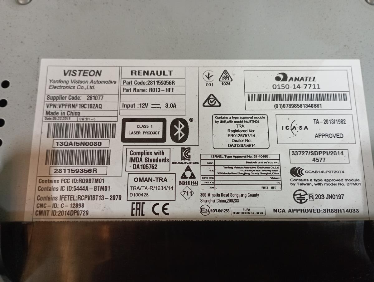 Radio / Autoradio RENAULT Kadjar (HA_, HL_) Imagem-8