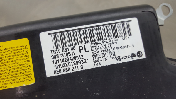 Airbag Guache AUDI A4 (8EC, B7) Imagem-2