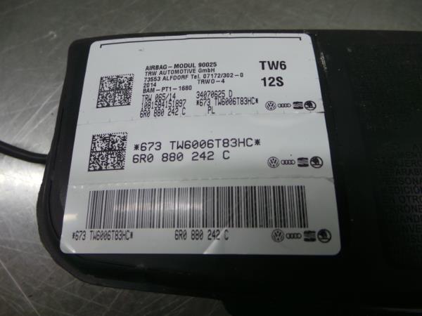 Right Seat Airbag VOLKSWAGEN Polo (6R, 6C) Imagem-1