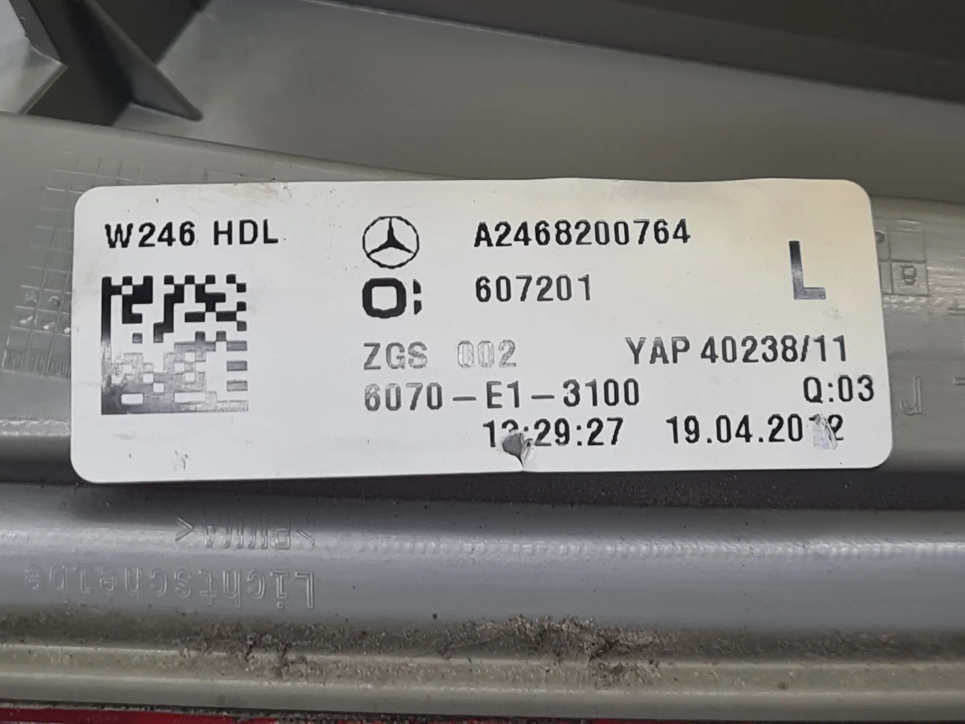 Feu de coffre Gauche MERCEDES-BENZ Classe B (W246, W242) Imagem-4