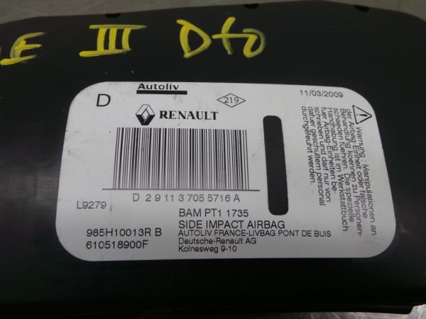 Airbag Destro RENAULT Megane III (BZ0_) Imagem-3