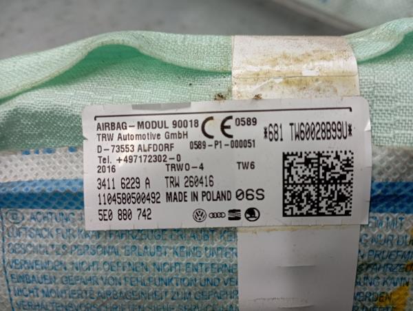 Airbag Rideau Droite SKODA Octavia III Break (5E5) Imagem-1